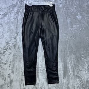 BBJ Los Angeles Faux Leather Fleece Lined Leggings Womens L Black casual comfort